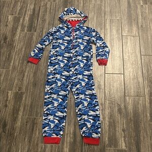 Cozy Blue Shark Print Kids Pajama Set